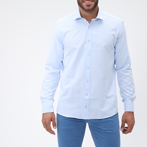 MARTIN & CO-Ανδρικό πουκάμισο MARTIN & CO SLIM FIT ανοιχτό μπλε