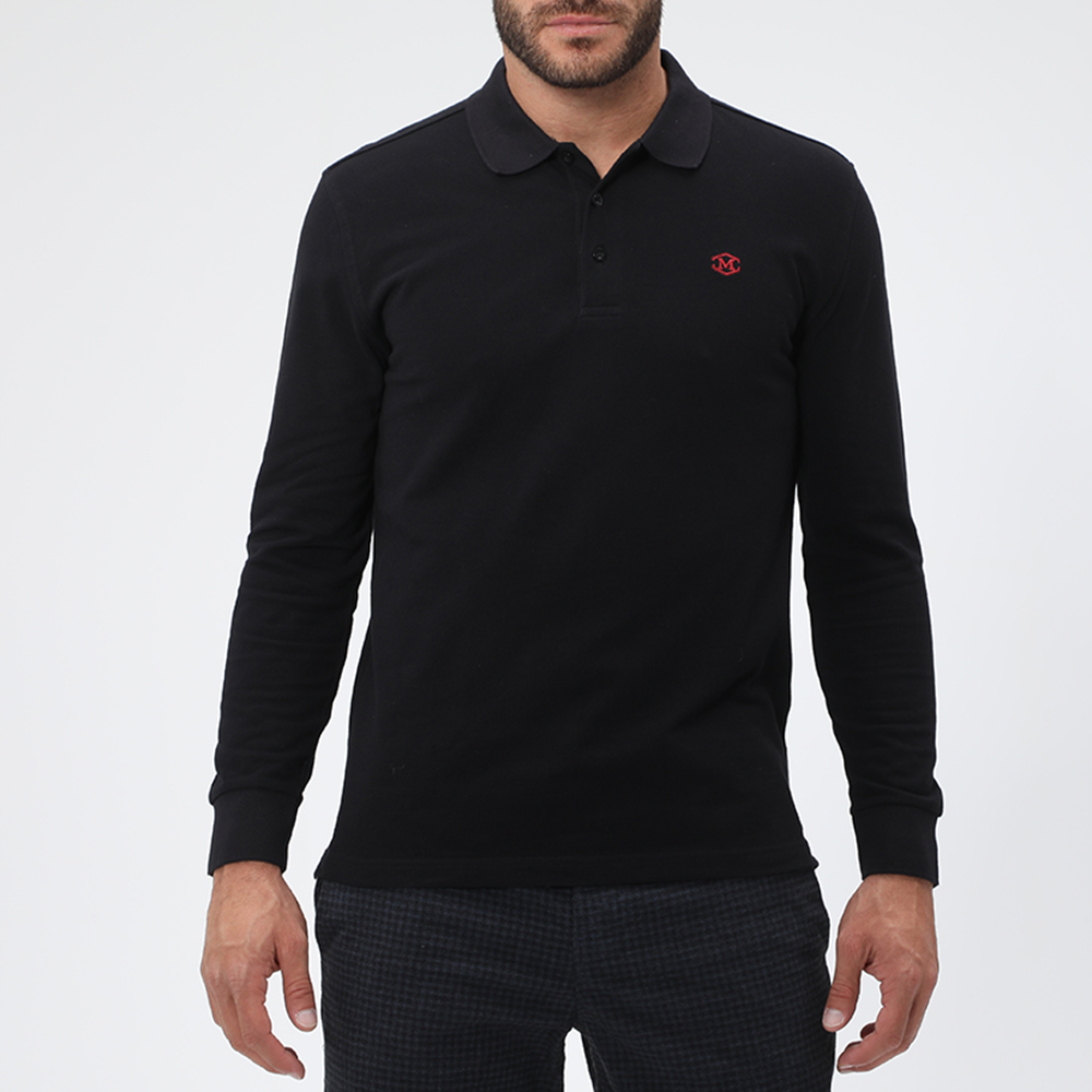 Ανδρικά/Ρούχα/Μπλούζες/Πόλο MARTIN & CO - Ανδρική polo μπλούζα MARTIN & CO μαύρη