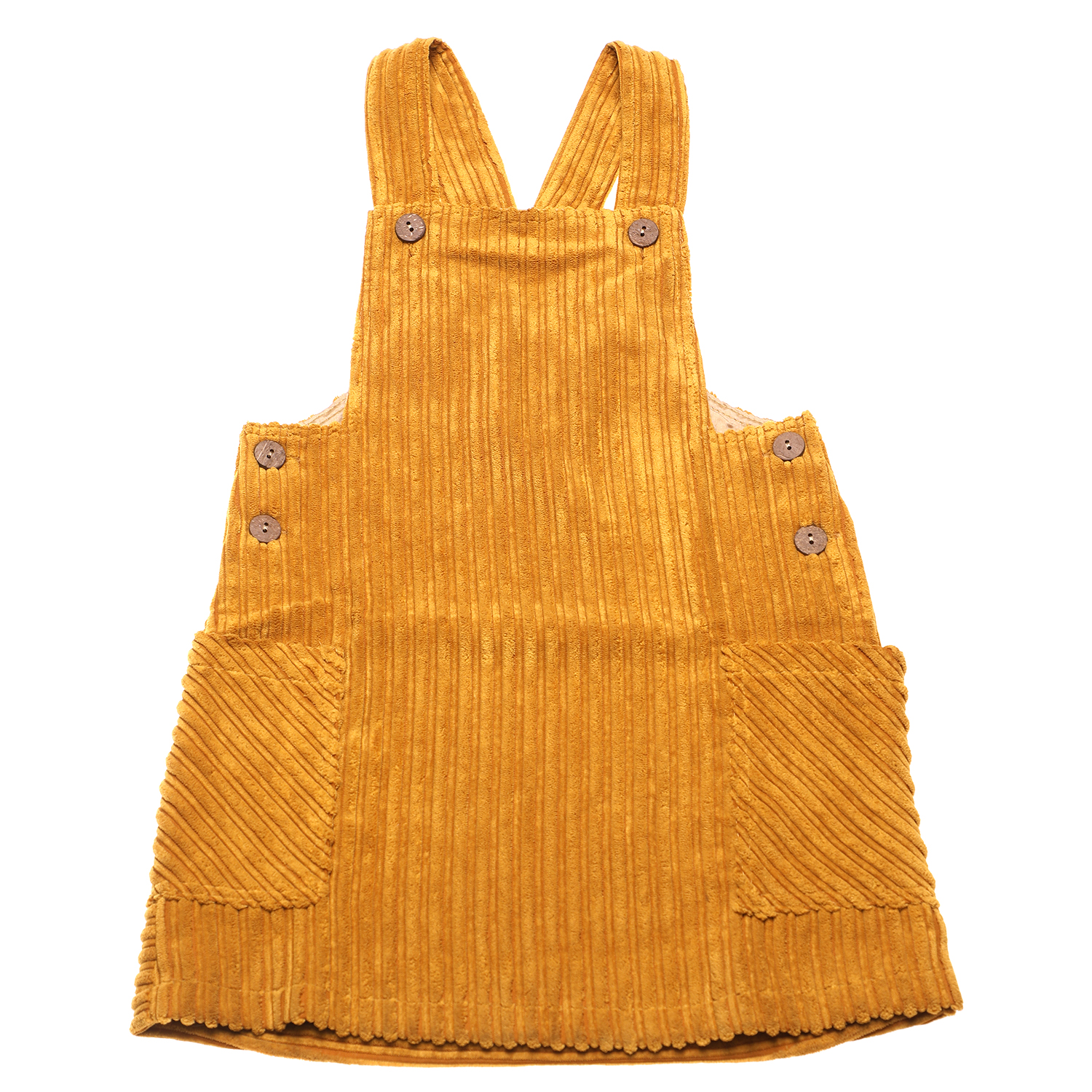 Παιδικά/Girls/Ρούχα/Φορέματα Κοντομάνικα-Αμάνικα SAM 0-13 - Παιδικό φόρεμα σαλοπέτα SAM 0-13 μουσταρδί