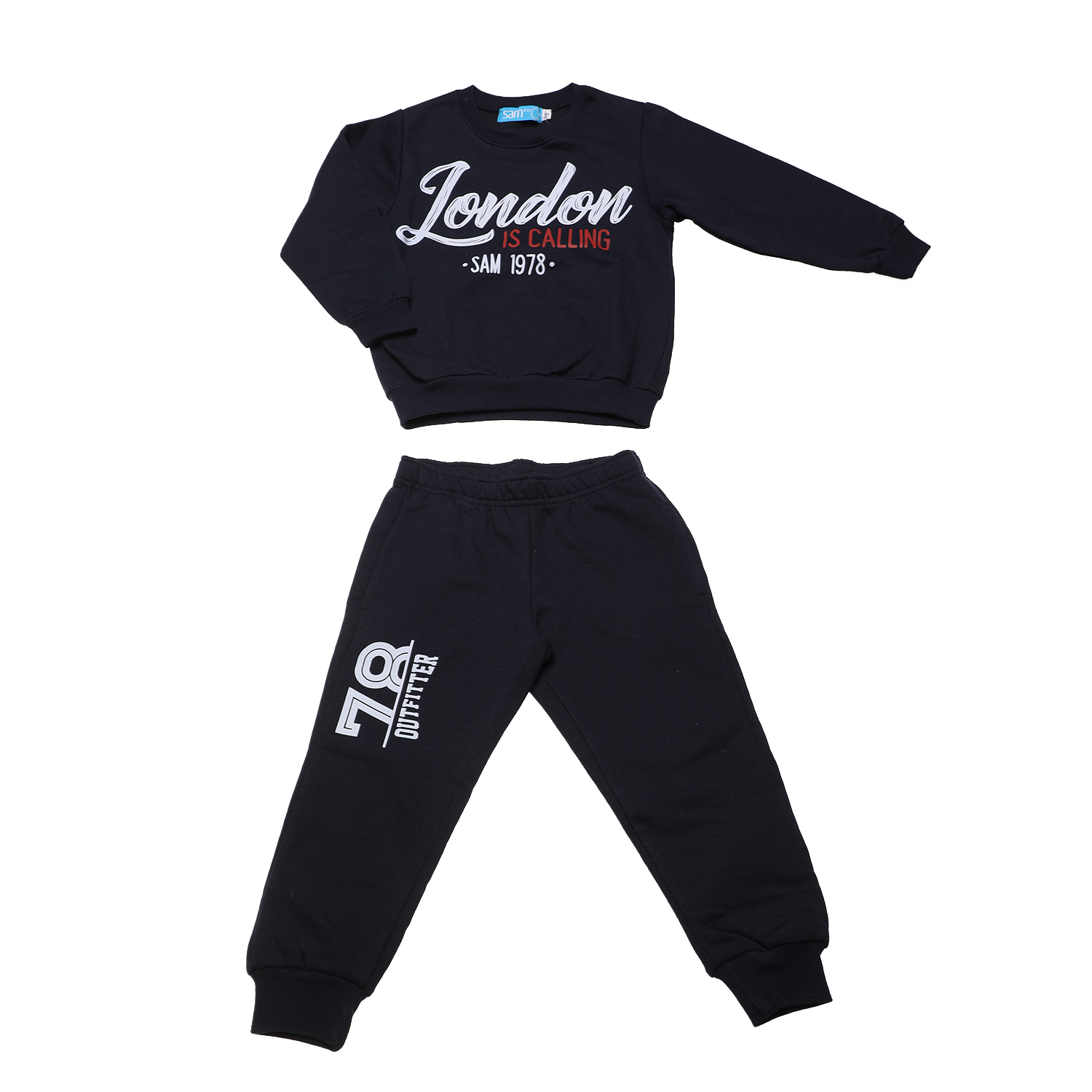 Παιδικά/Boys/Ρούχα/Σετ SAM 0-13 - Παιδικό σετ φόρμας SAM 0-13 LONDON IS CALLING μπλε