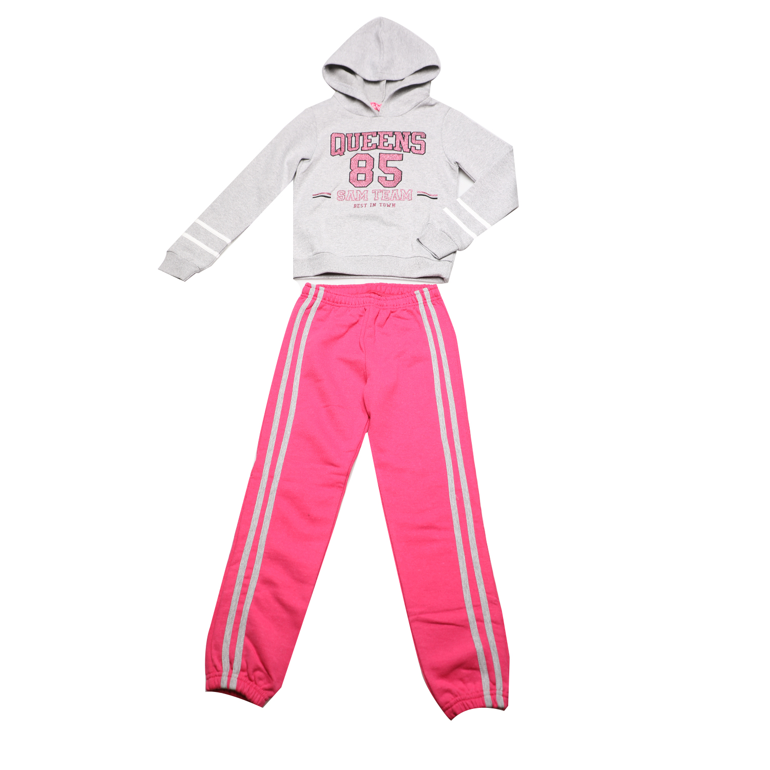 Παιδικά/Girls/Ρούχα/Σετ SAM 0-13 - Παιδκό σετ φόρμας SAM 0-13 QUEENS 85 γκρι ροζ