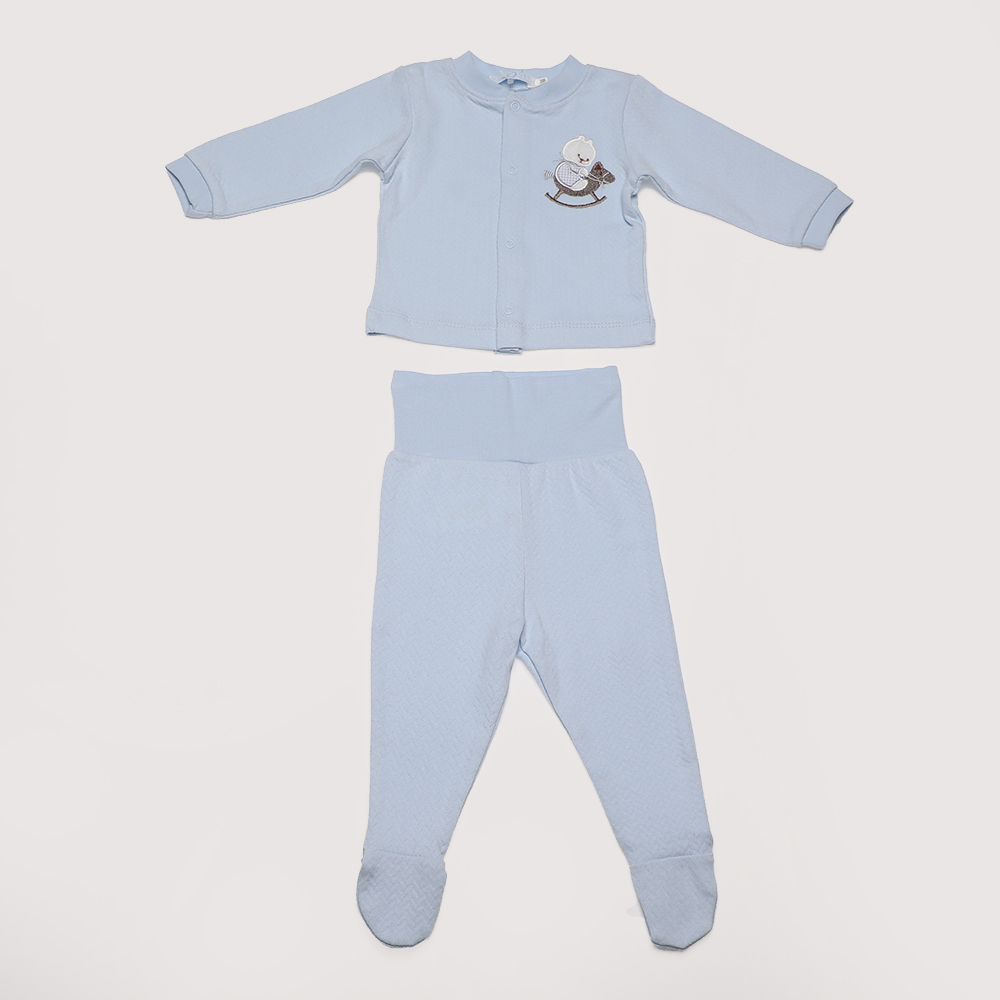 Παιδικά/Baby/Ρούχα/Σετ SAM 0-13 - Βρεφικό σετ πιτζάμας SAM 0-13 σιέλ