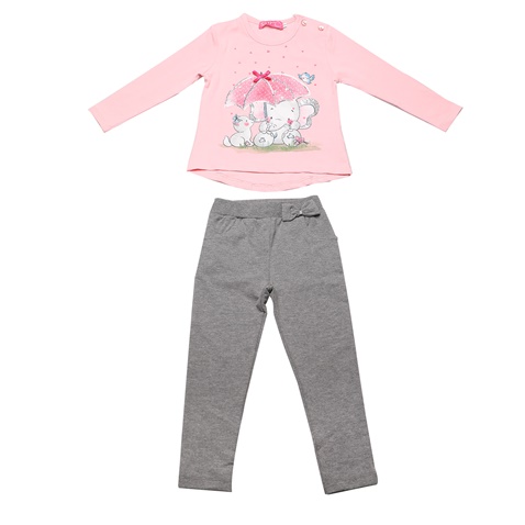 SAM 0-13-Παιδικό σετ από παντελόνι και μπλούζα SAM 0-13 ΕΛΑΦΑΝΤΑΚΙ ροζ γκρι