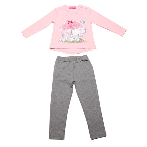 SAM 0-13-Παιδικό σετ από παντελόνι και μπλούζα SAM 0-13 ΕΛΑΦΑΝΤΑΚΙ ροζ γκρι