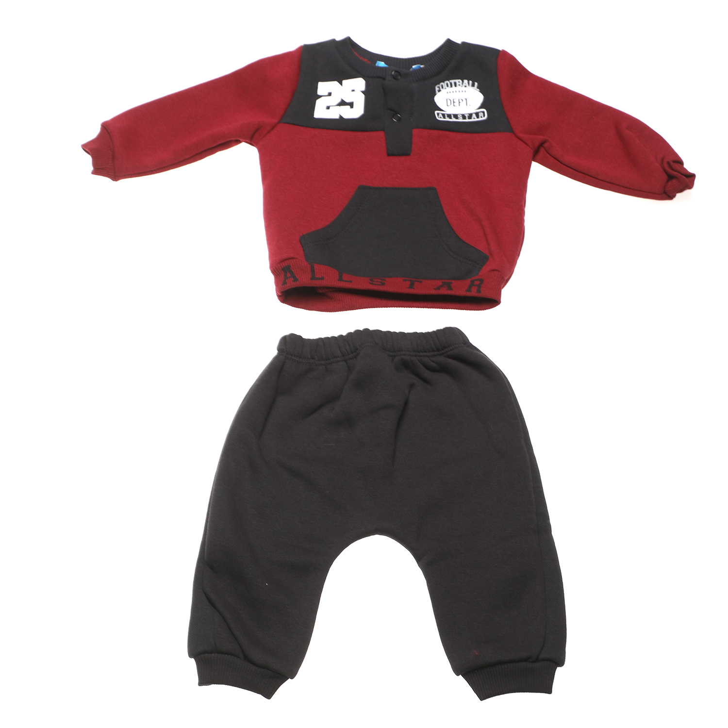 Παιδικά/Baby/Ρούχα/Σετ SAM 0-13 - Βρεφικό σετ φόρμας SAM 0-13 25 FOOTBALL DEPT μαύρο κόκκινο