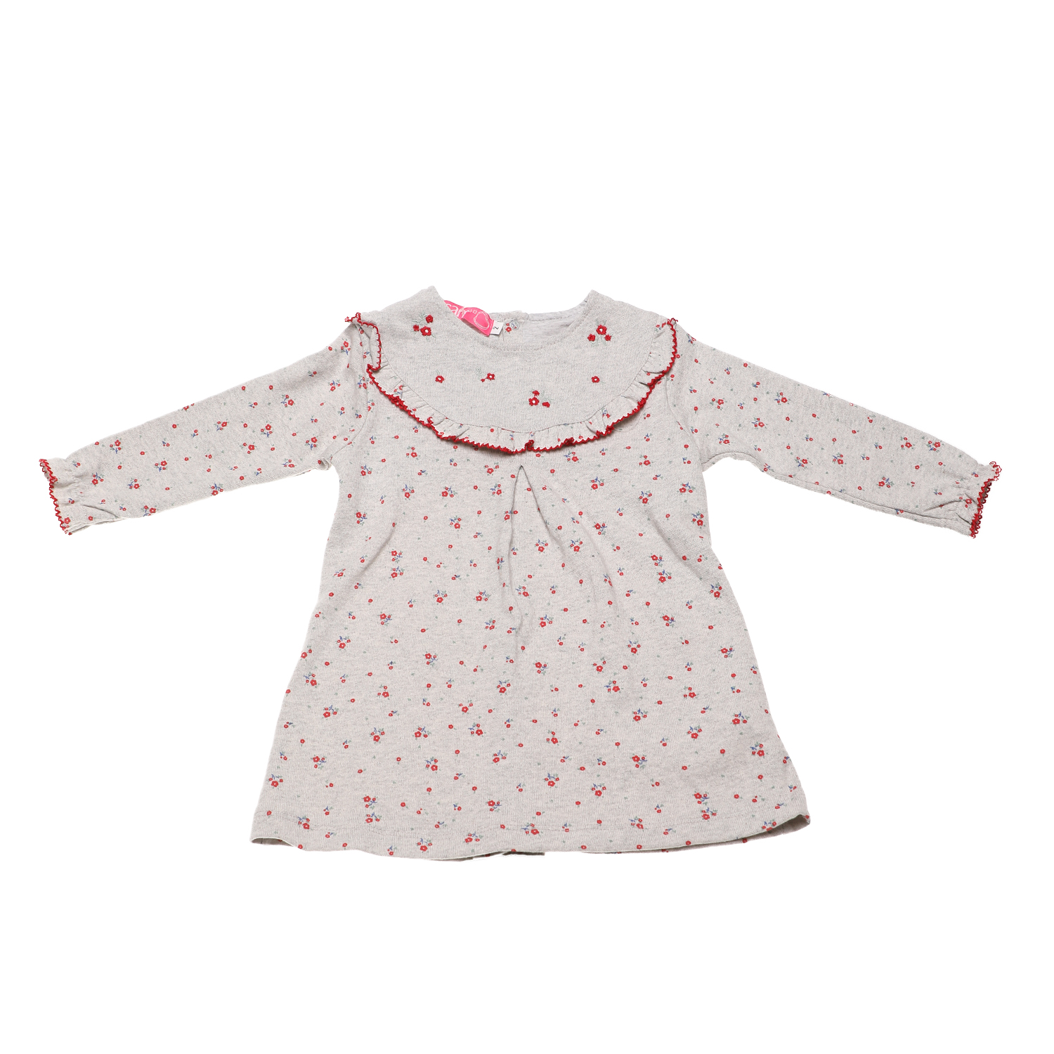 Παιδικά/Baby/Ρούχα/Φορέματα SAM 0-13 - Βρεφικό φόρεμα και καλσόν SAM 0-13 γκρι κόκκινο