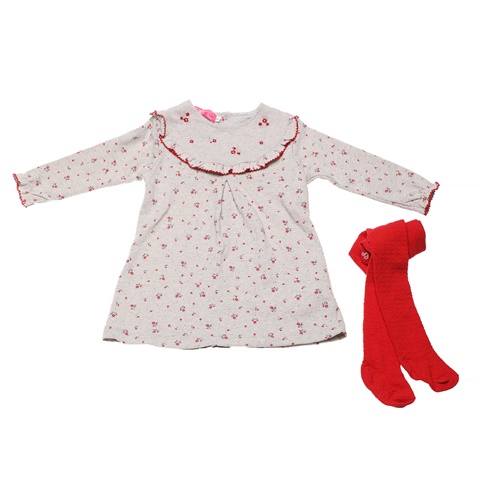 SAM 0-13-Παιδικό φόρεμα και καλσόν SAM 0-13 γκρι κόκκινο