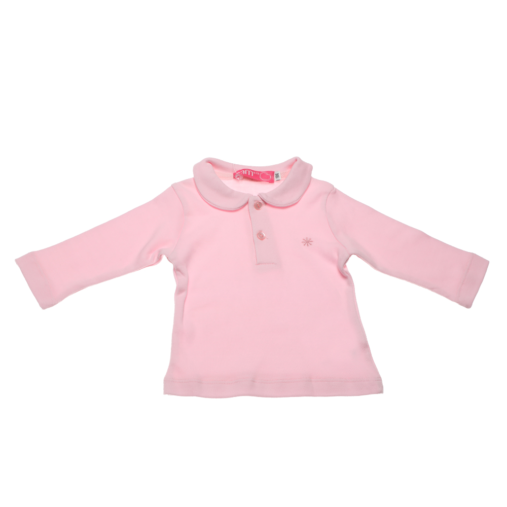 Παιδικά/Baby/Ρούχα/Μπλούζες SAM 0-13 - Βρεφική polo μπλούζα SAM 0-13 ροζ