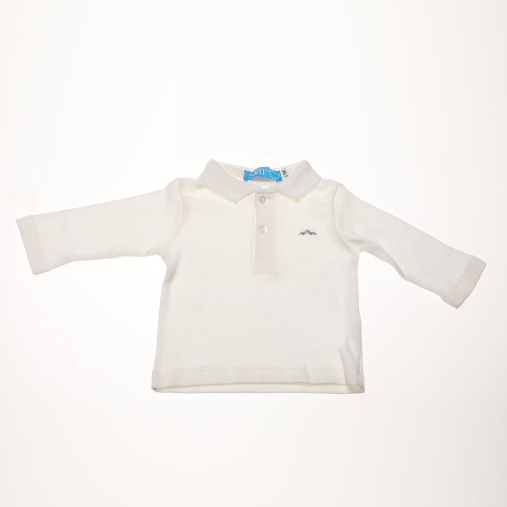 Παιδικά/Baby/Ρούχα/Μπλούζες SAM 0-13 - Βρεφική polo μπλούζα SAM 0-13 εκρού