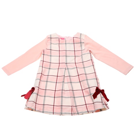 SAM 0-13-Παιδικό φόρεμα SAM 0-13 καρό ροζ γκρι