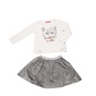 SAM 0-13-Παιδικό σετ από μπλούζα και φούστα SAM 0-13 εκρού ασημί