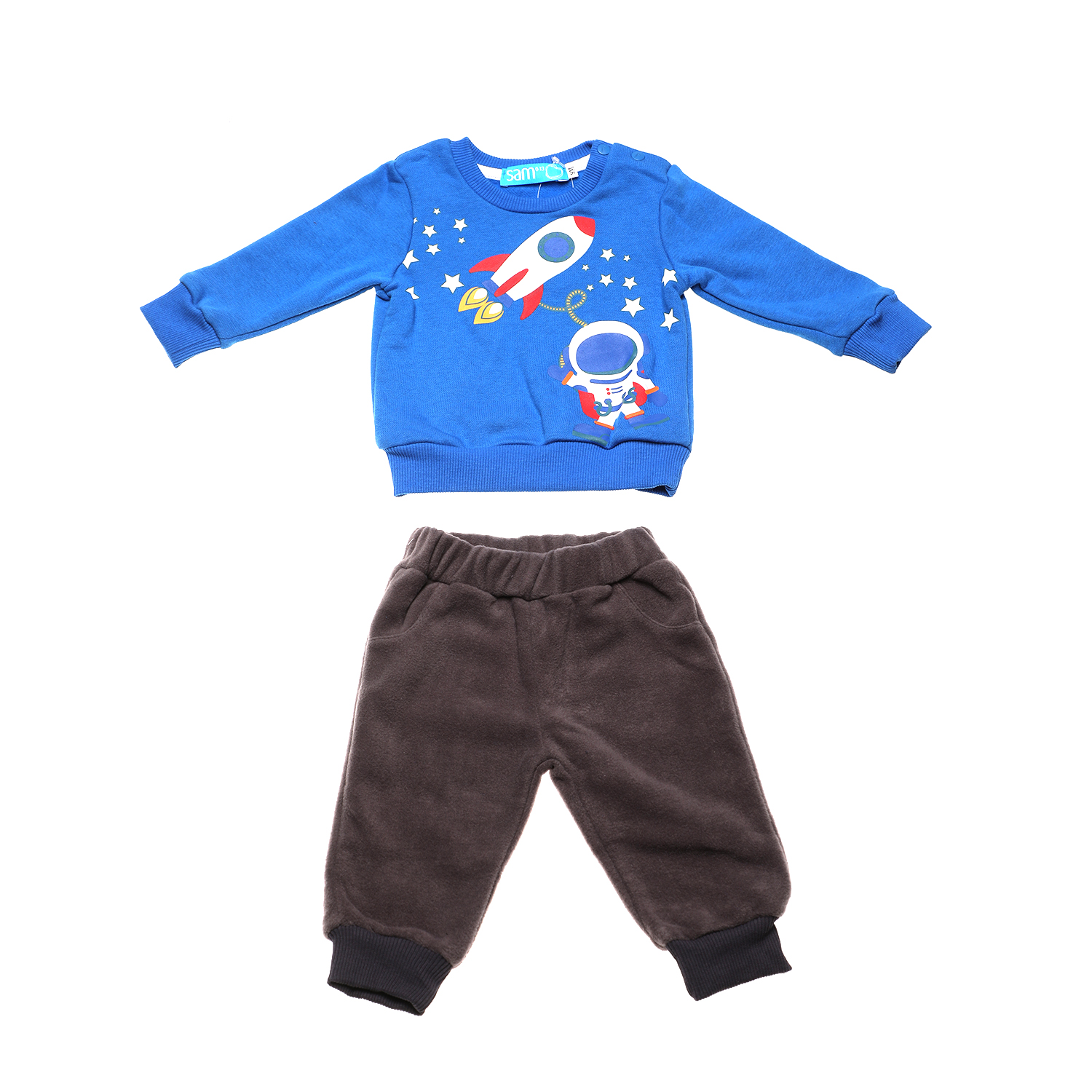 Παιδικά/Baby/Ρούχα/Σετ SAM 0-13 - Βρεφικό σετ φόρμας SAM 0-13 SPACE μπλε γκρι
