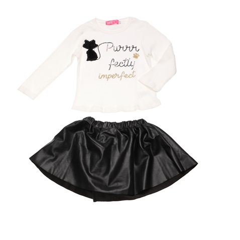 SAM 0-13-Παιδικό σετ από μπλούζα και φούστα SAM 0-13 PERFECTLY INPERFECT λευκό μαύρο