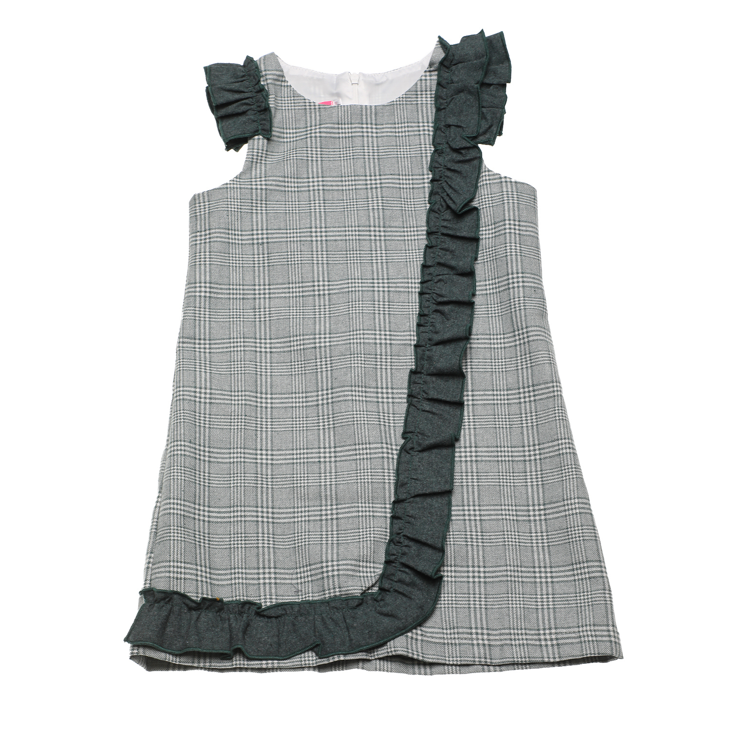 Παιδικά/Girls/Ρούχα/Φορέματα Κοντομάνικα-Αμάνικα SAM 0-13 - Παιδικό φόρεμα SAM 0-13 καρό πράσινο