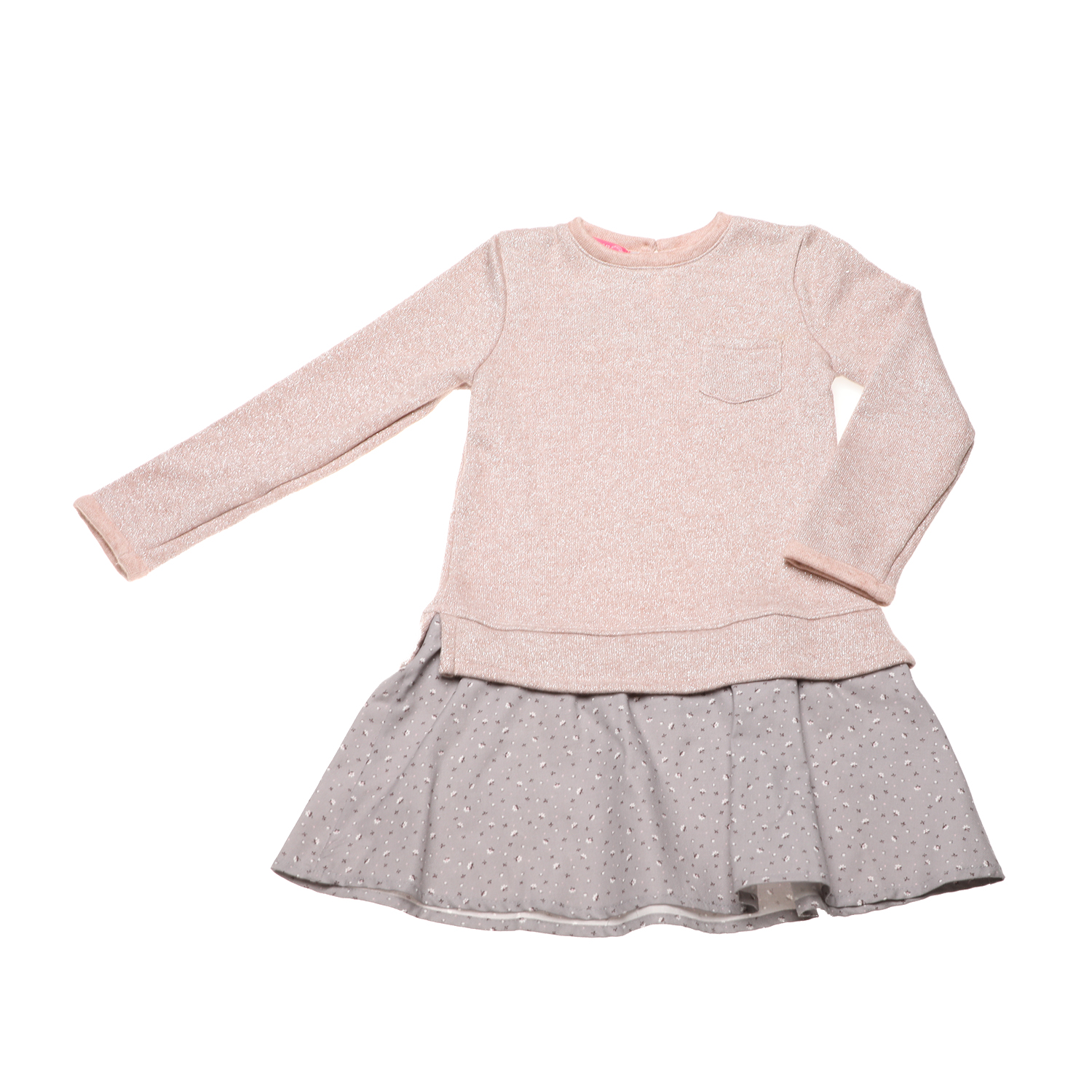 Παιδικά/Girls/Ρούχα/Φορέματα Μακρυμάνικα SAM 0-13 - Παιδικό πλεκτό φόρεμα SAM 0-13 ροζ γκρι