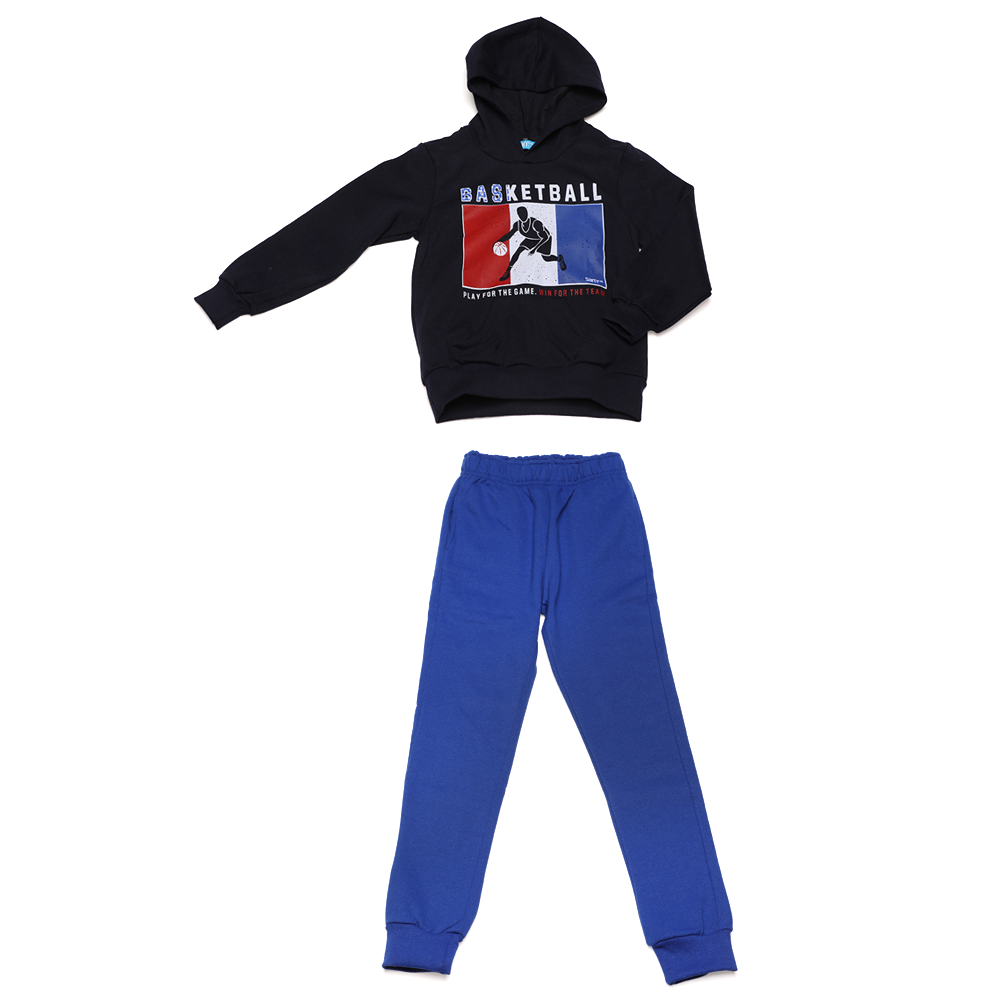 Παιδικά/Baby/Ρούχα/Σετ SAM 0-13 - Παιδικό σετ φόρμας SAM 0-13 BASKETBALL μαύρο μπλε