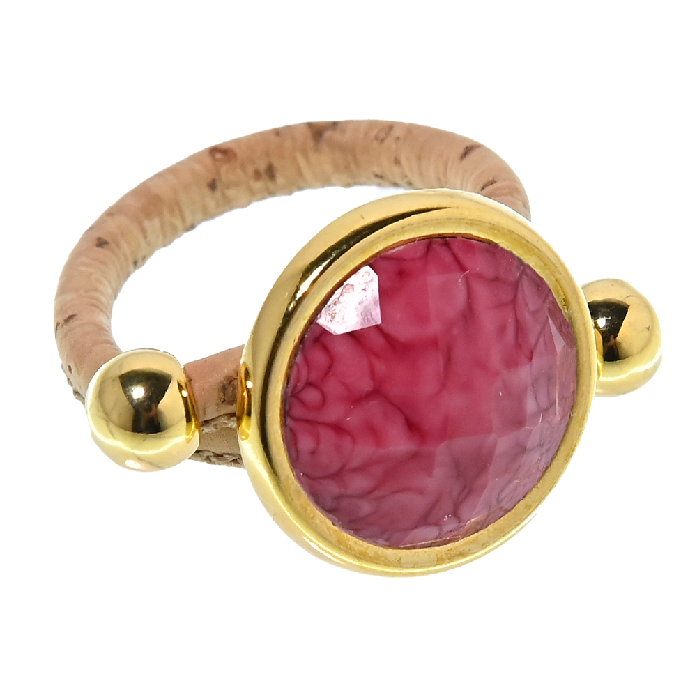 APOXYLO Γυναικείο δαχτυλίδι APOXYLO CHERRY RING εκρού ροζ