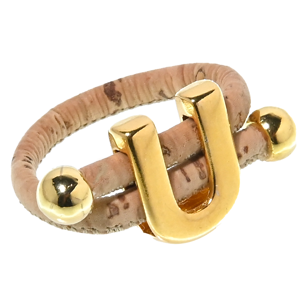 Γυναικεία/Αξεσουάρ/Κοσμήματα/Δαχτυλίδια APOXYLO - Γυναικείο δαχτυλίδι APOXYLO U RING εκρού χρυσό