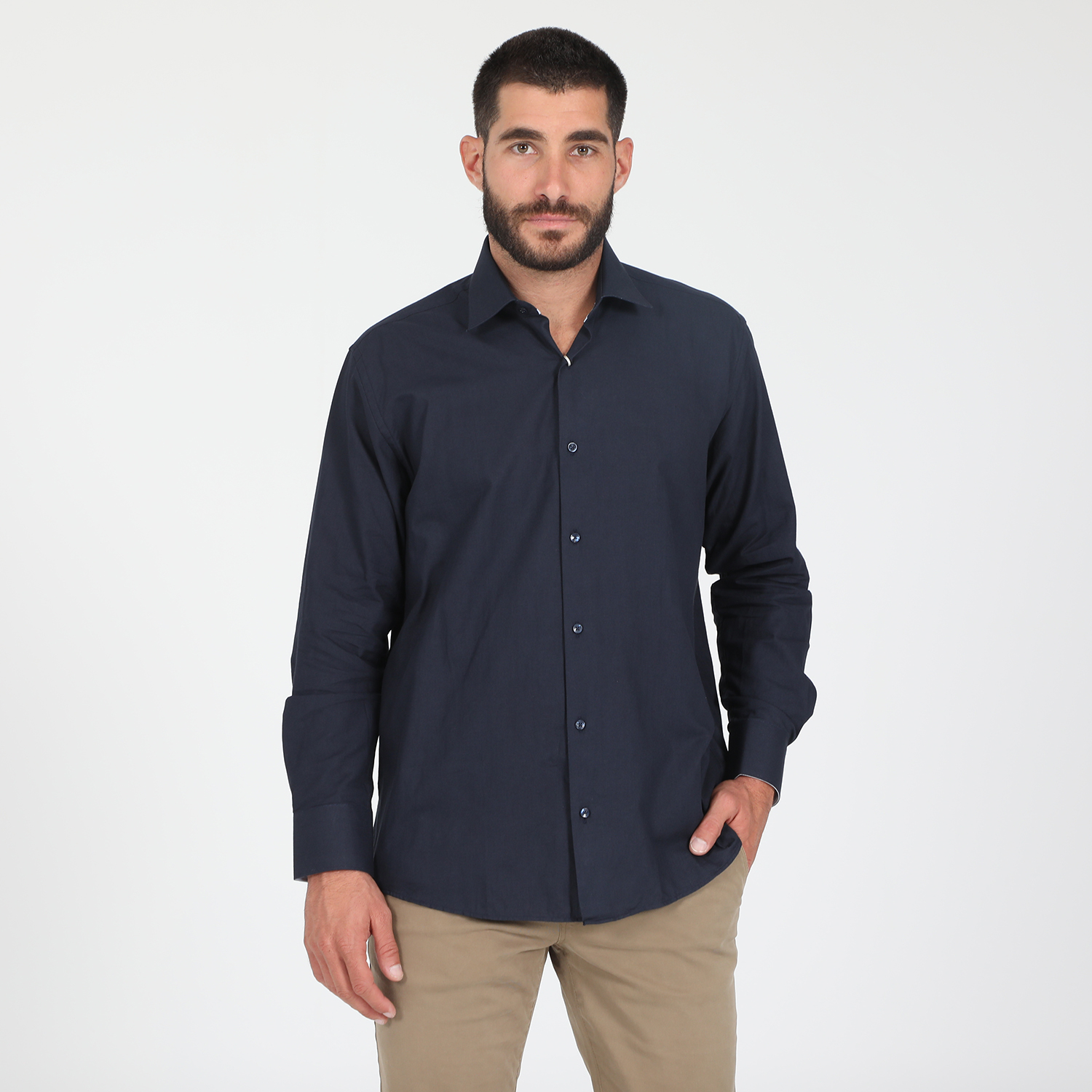 Ανδρικά/Ρούχα/Πουκάμισα/Μακρυμάνικα MARTIN & CO - Ανδρικό πουκάμισο MARTIN & CO REGULAR FIT μπλε