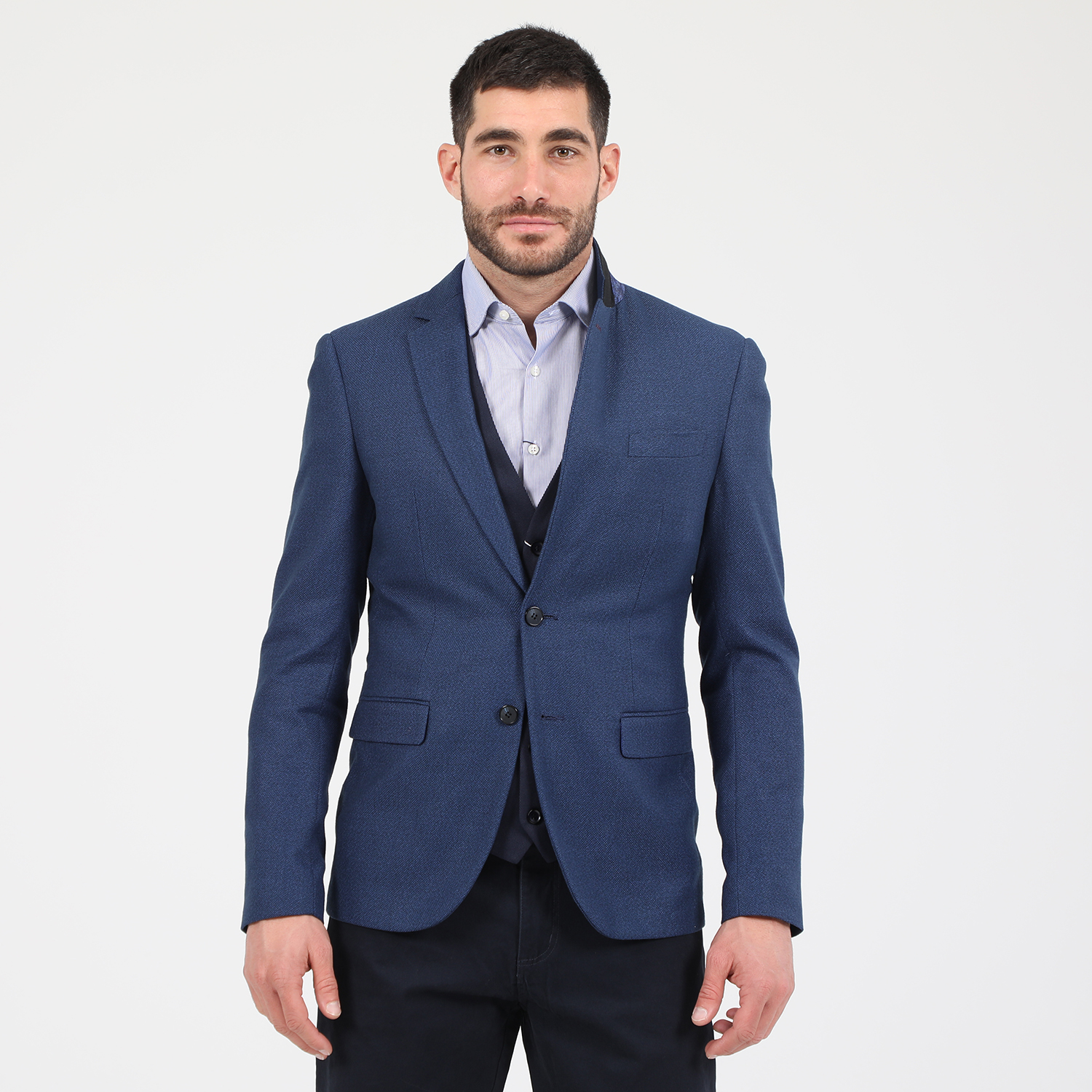 Ανδρικά/Ρούχα/Πανωφόρια/Σακάκια MARTIN & CO - Ανδρικό σακάκι blazer MARTIN & CO SLIM BLAZER μπλε