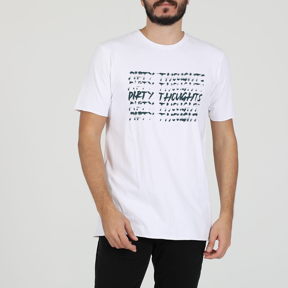 Ανδρικά/Ρούχα/Μπλούζες/Κοντομάνικες DIRTY LAUNDRY - Ανδρική μπλούζα DIRTY LAUNDRY DIRTY THOUGHTS λευκή