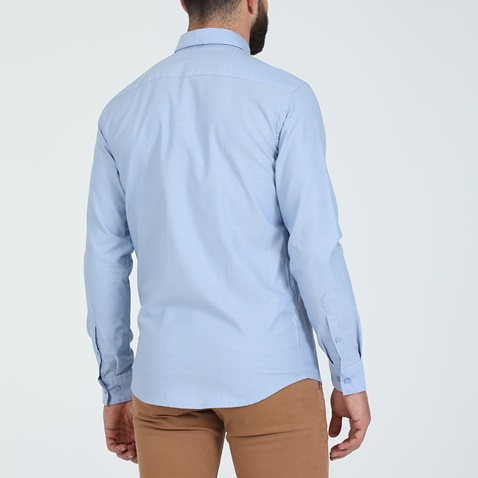 DIRTY LAUNDRY-Ανδρικό πουκάμισο DIRTY LAUNDRY MINI OXFORD μπλε