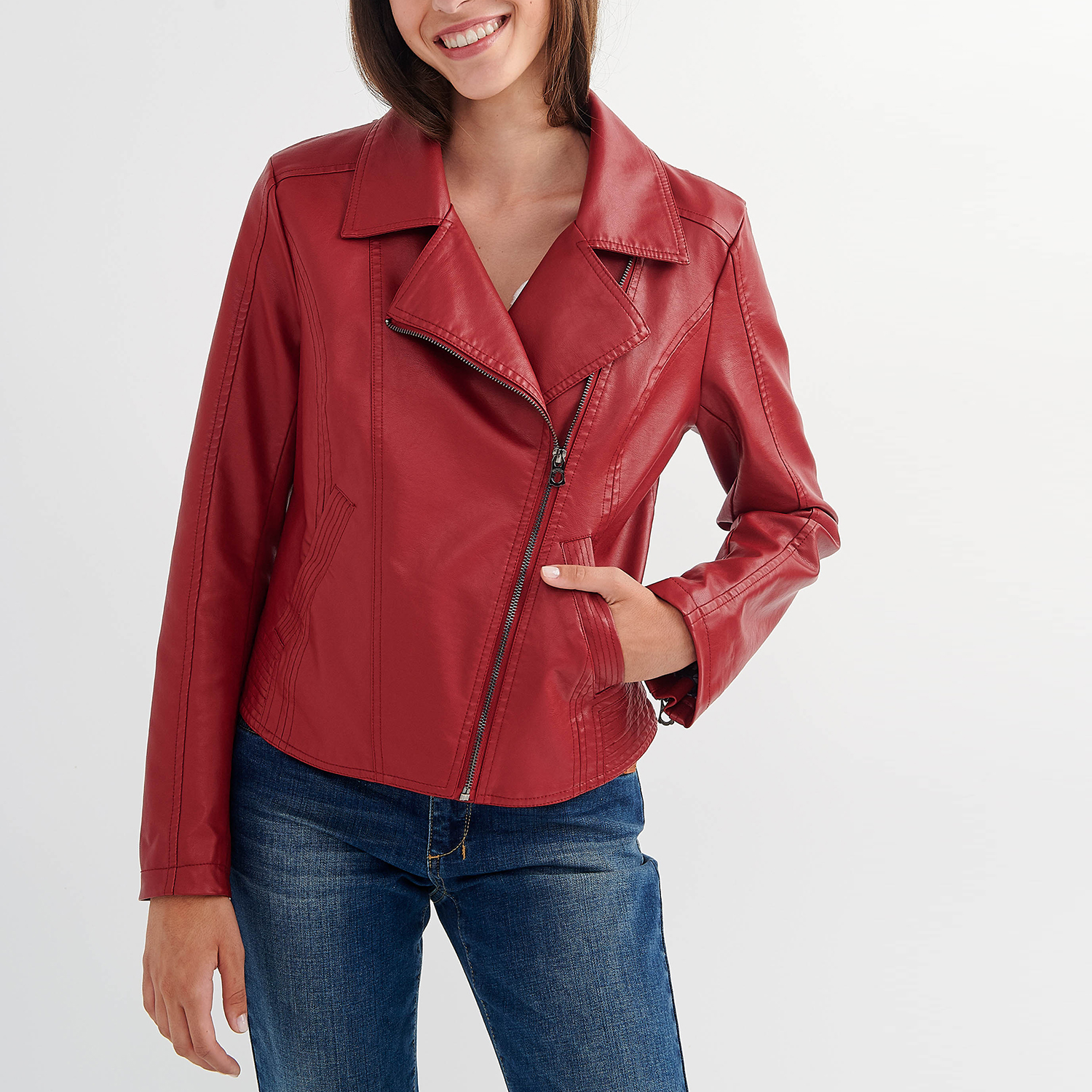 Γυναικεία/Ρούχα/Πανωφόρια/Τζάκετς ATTRATTIVO - Γυναικείο biker jacket ATTRATTIVO κόκκινο