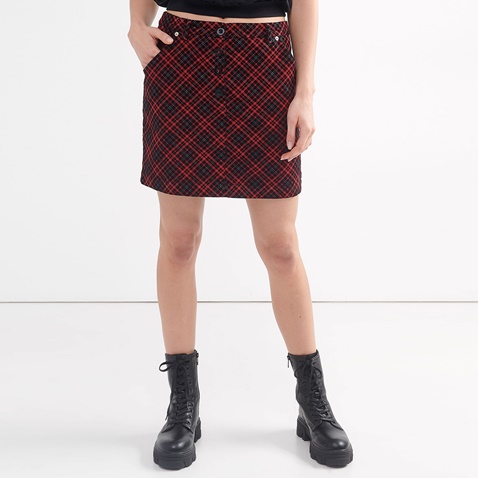 ATTRATTIVO-Γυναικεία mini φούστα ATTRATTIVO κόκκινη μαύρη