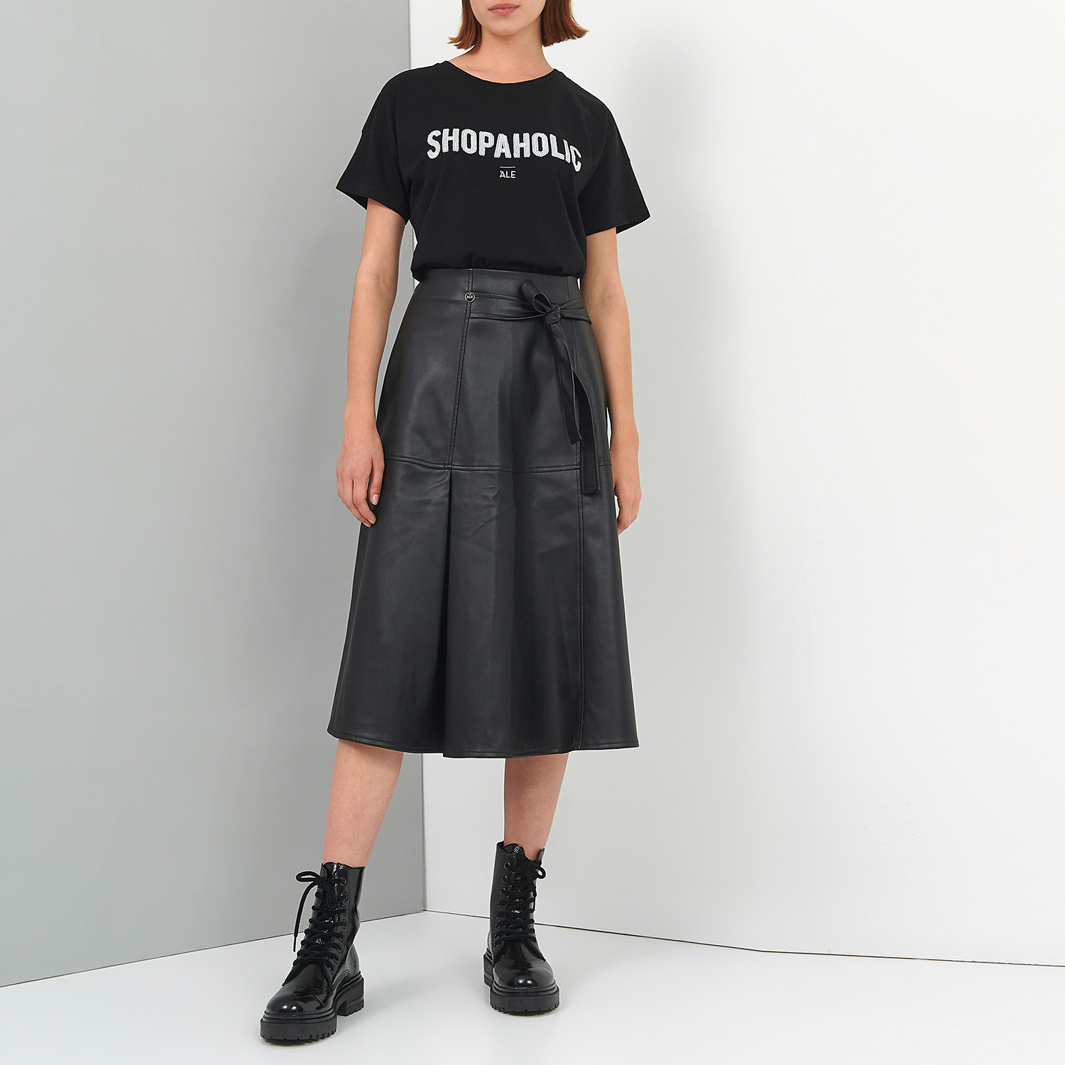 Γυναικεία/Ρούχα/Φούστες/Μέχρι το γόνατο 'ALE - Γυναικεία midi φούστα 'ALE μαύρη