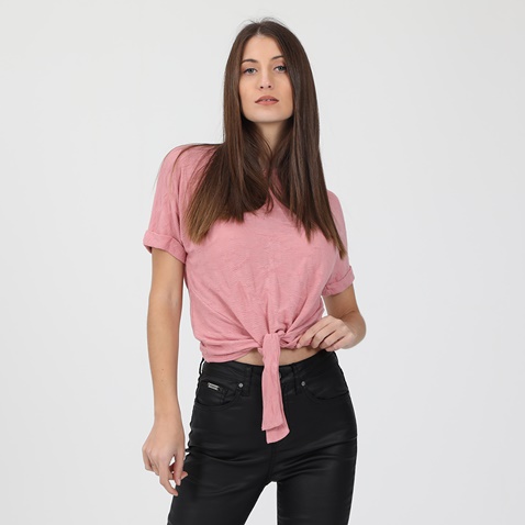 'ALE-Γυναικεία cropped μπλούζα 'ALE ροζ