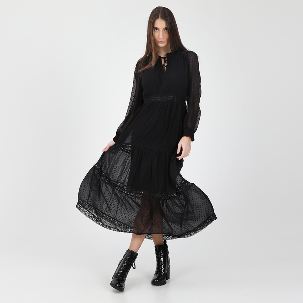 Γυναικεία/Ρούχα/Φορέματα/Μάξι ATTRATTIVO - Γυναικείο maxi φόρεμα ATTRATTIVO μαύρο