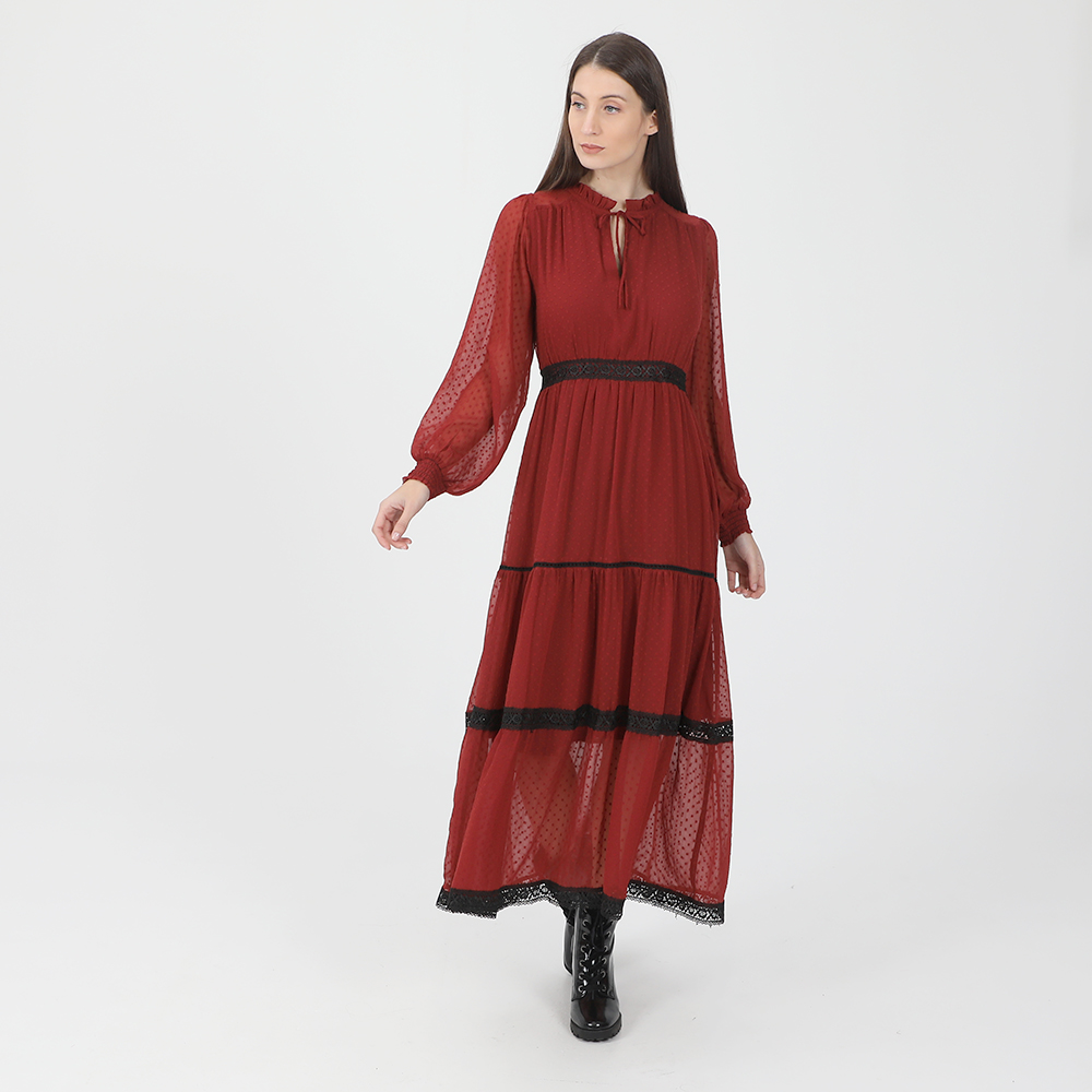 ATTRATTIVO Γυναικείο maxi φόρεμα ATTRATTIVO κόκκινο