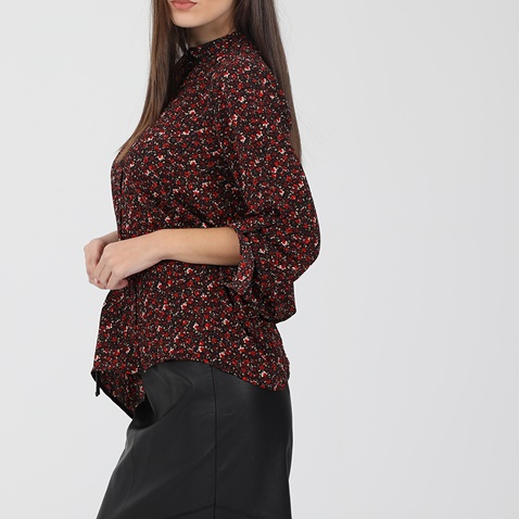 ATTRATTIVO-Γυναικείο πουκάμισο ATTRATTIVO κόκκινο μαύρο