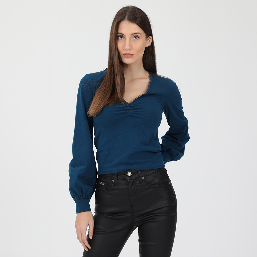 Γυναικεία/Ρούχα/Μπλούζες/Μακρυμάνικες ATTRATTIVO - Γυναικεία μπλούζα ATTRATTIVO μπλε