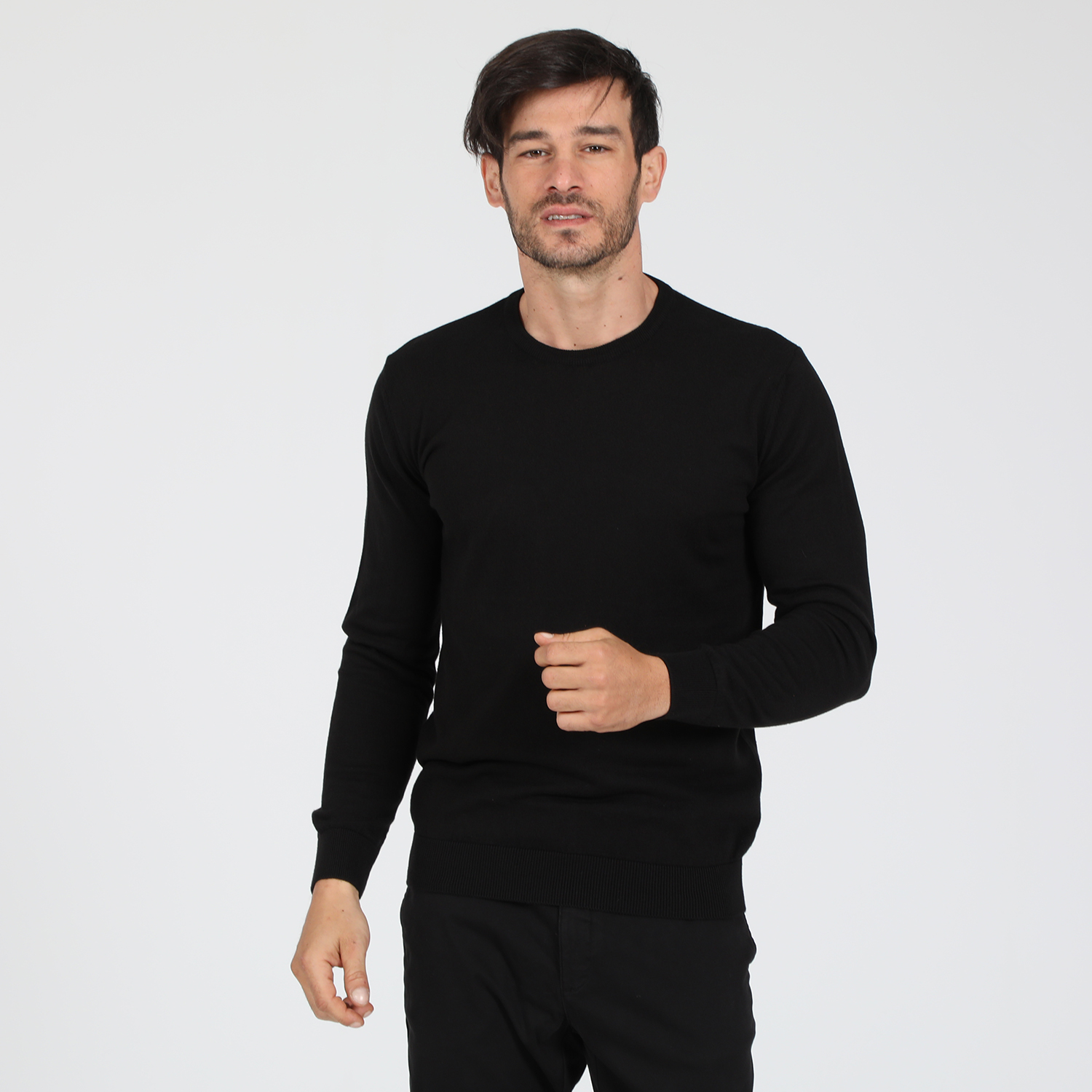 Ανδρικά/Ρούχα/Πλεκτά-Ζακέτες/Πουλόβερ DORS - Ανδρική πλεκτή μπλούζα DORS μαύρη