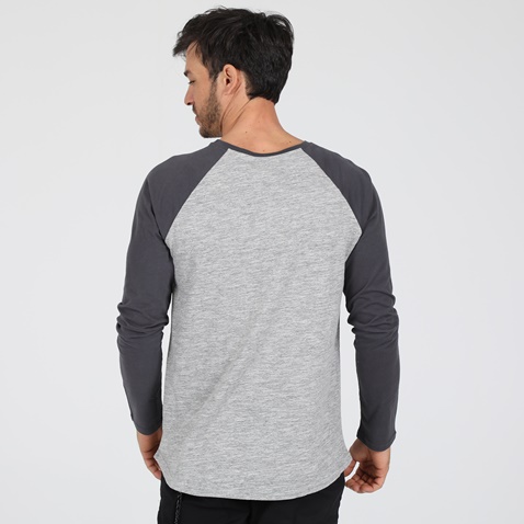 DIRTY LAUNDRY-Ανδρική μπλούζα DIRTY LAUNDRY TWO COLOR REGLAN LS γκρι ανθρακί