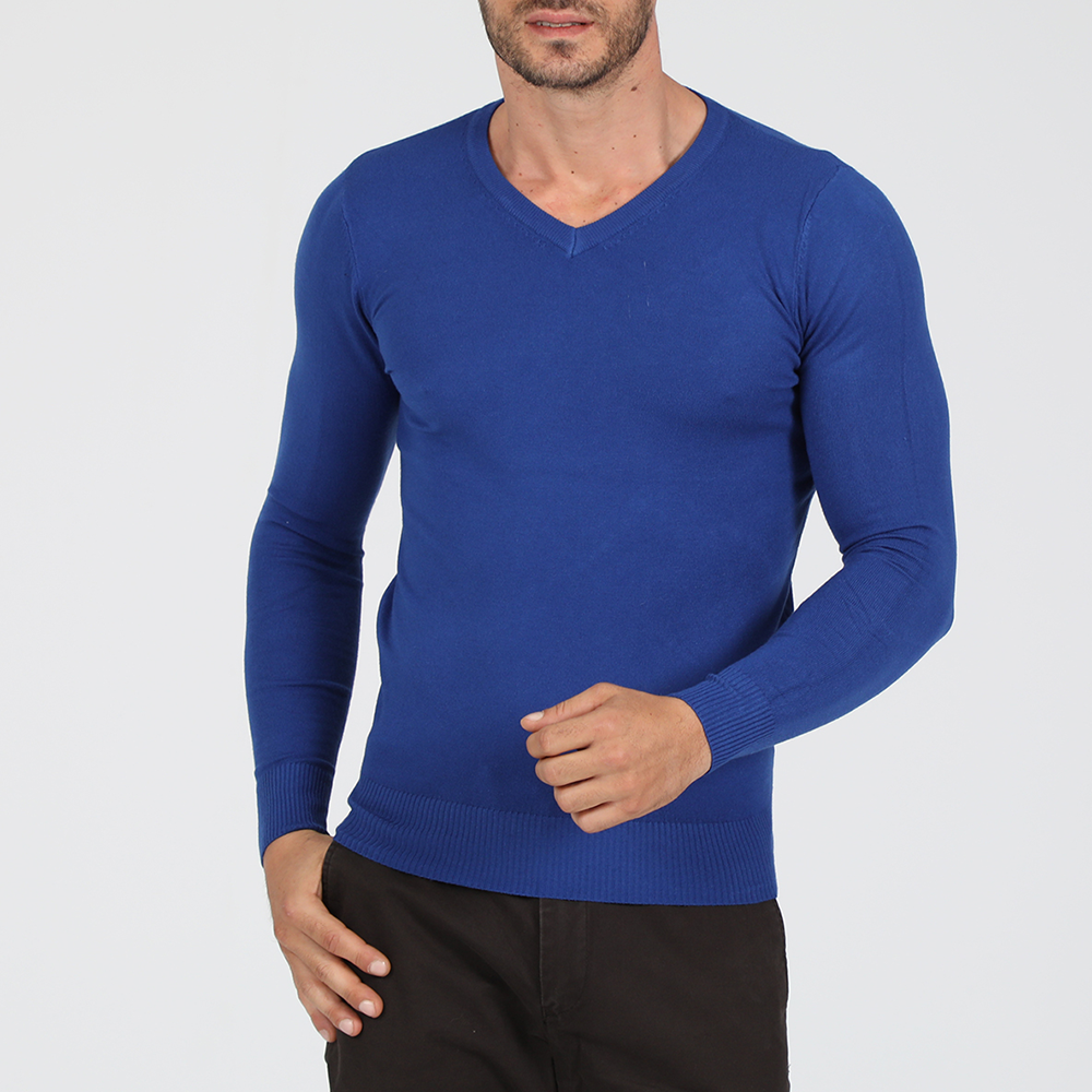 Ανδρικά/Ρούχα/Πλεκτά-Ζακέτες/Πουλόβερ MARTIN & CO - Ανδρική πλεκτή μπλούζα MARTIN & CO μπλε