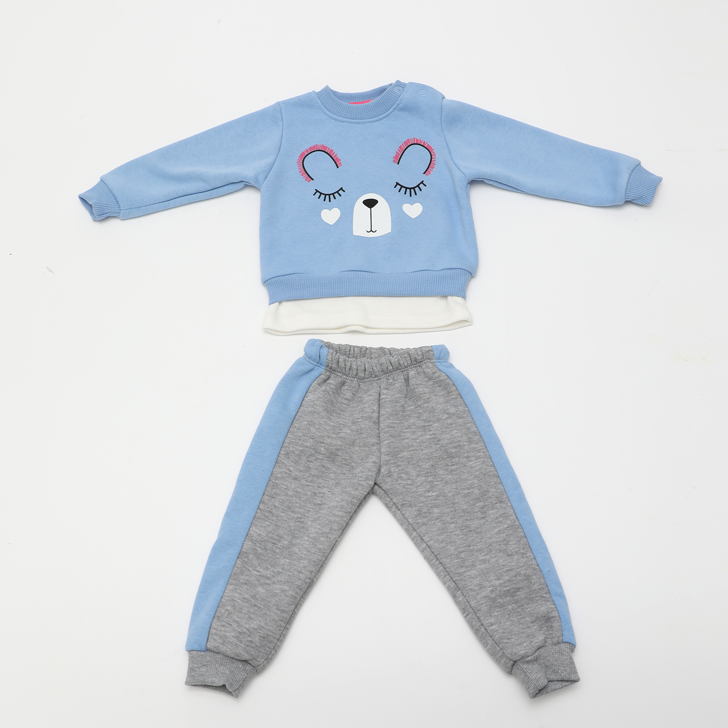 Παιδικά/Baby/Ρούχα/Σετ SAM 0-13 - Βρεφικό σετ φόρμας SAM 0-13 γαλάζια γκρι