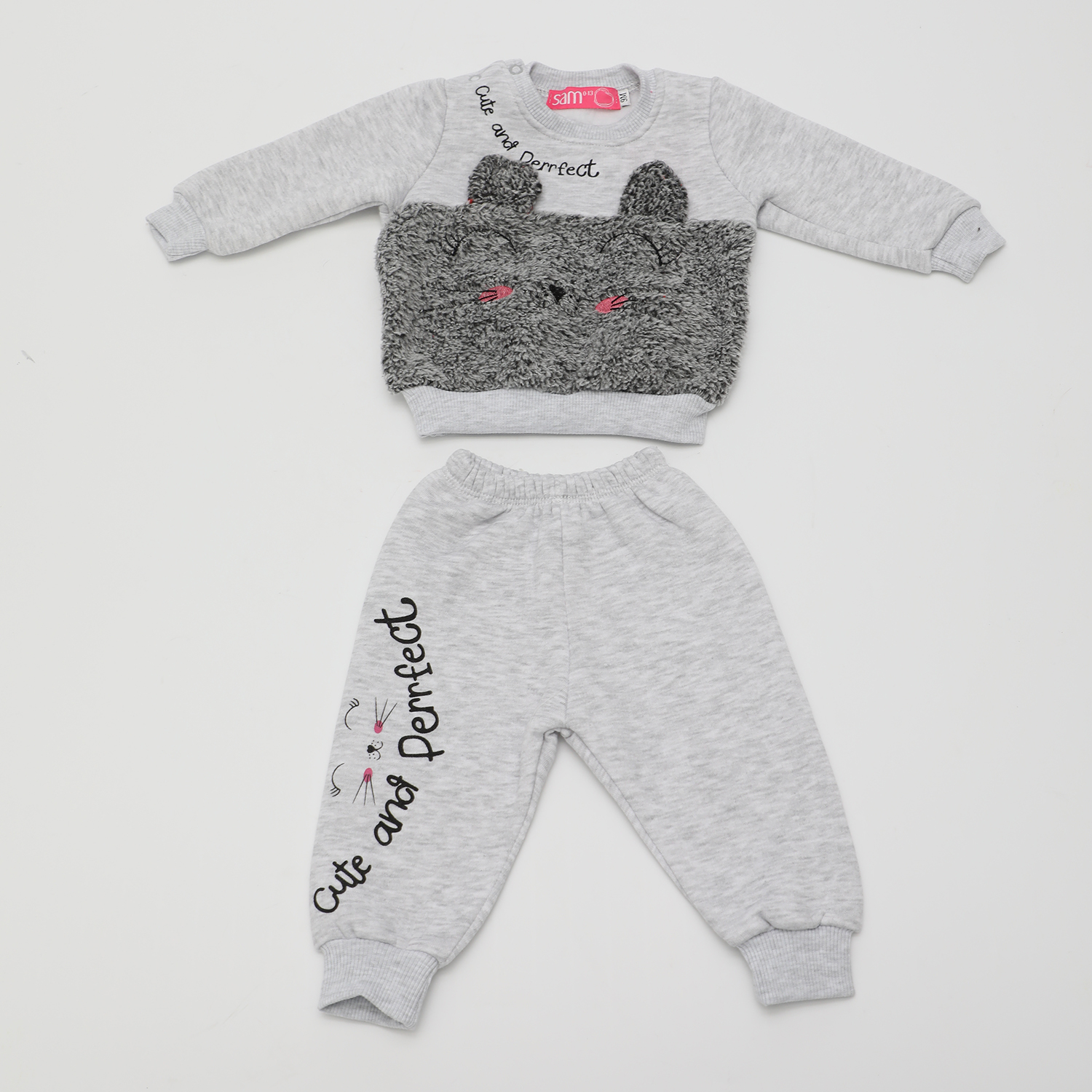 Παιδικά/Baby/Ρούχα/Σετ SAM 0-13 - Βρεφικό σετ φόρμας SAM 0-13 ΣΕΤ CUTE AND PERFECT γκρι