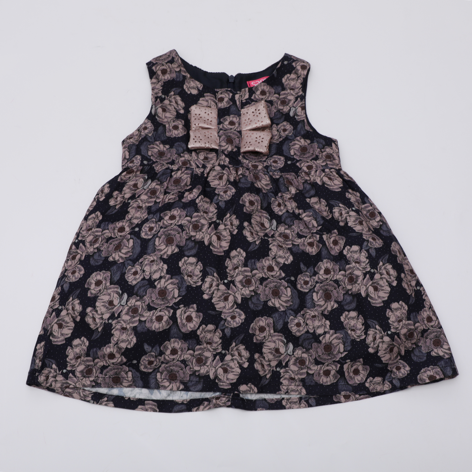 Παιδικά/Girls/Ρούχα/Φορέματα Κοντομάνικα-Αμάνικα SAM 0-13 - Παιδικό αμάνικο φόρεμα SAM 0-13 μπλε καφέ