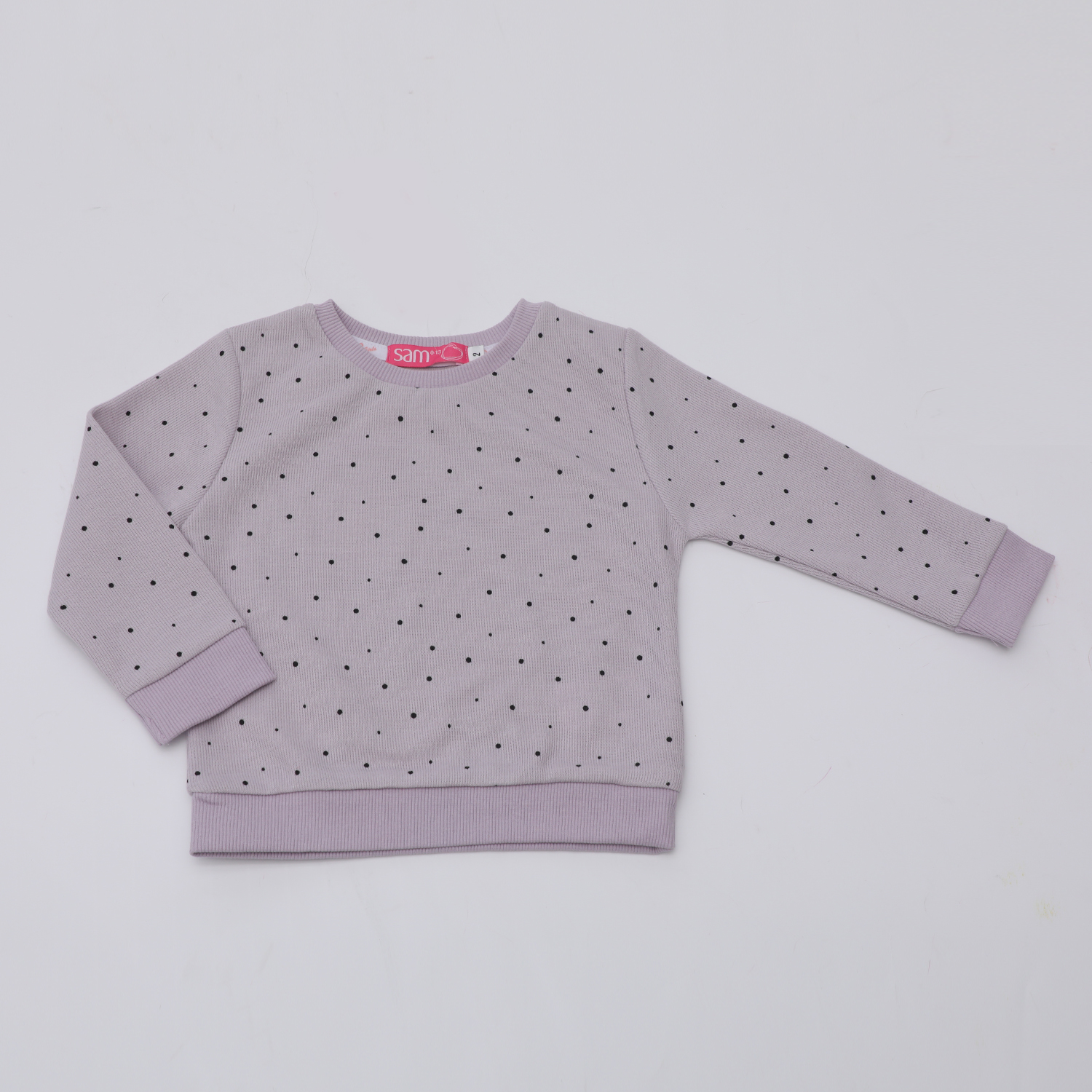 Παιδικά/Girls/Ρούχα/Φούτερ SAM 0-13 - Παιδική φούτερ μπλούζα SAM 0-13 λιλά πουά