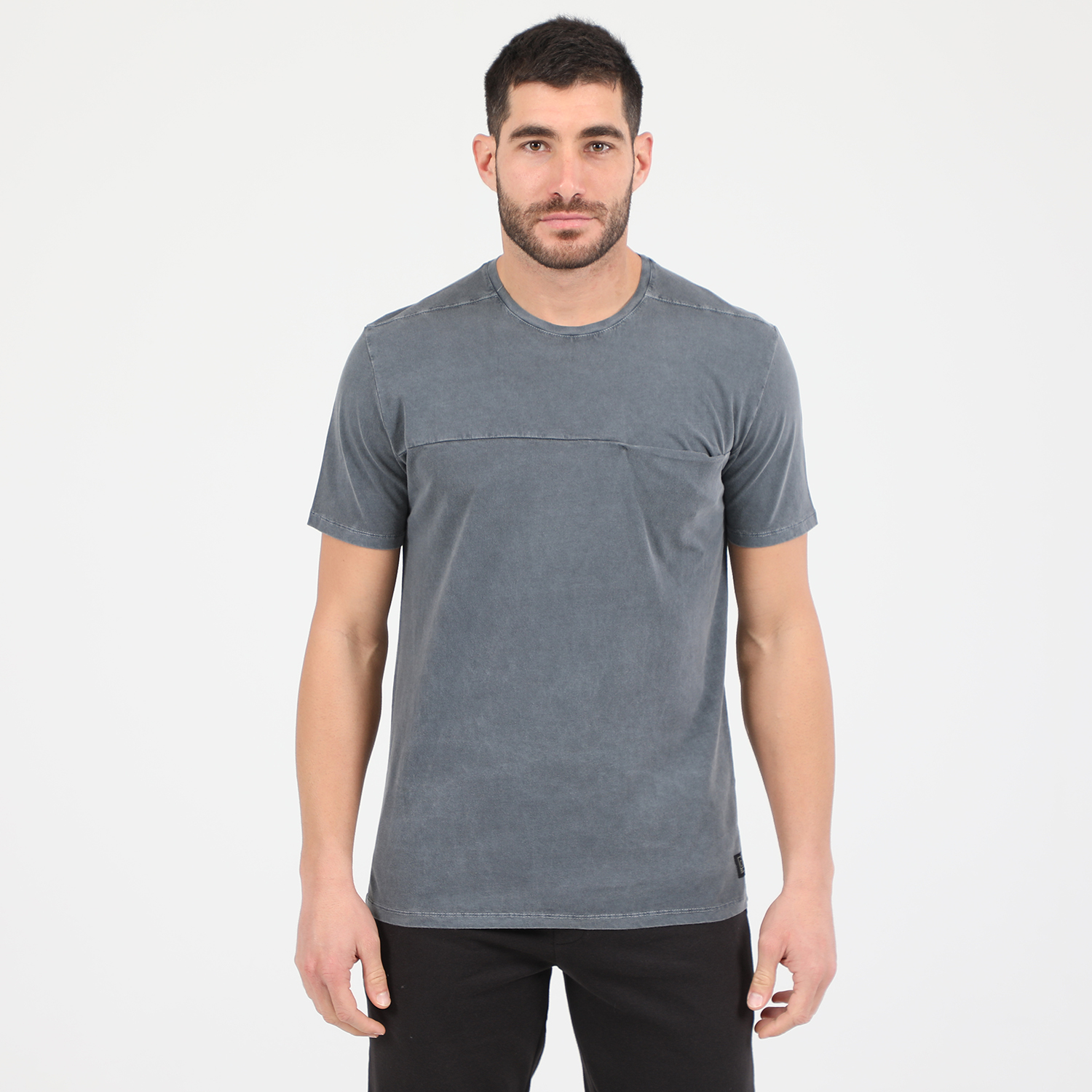 DIRTY LAUNDRY FΑνδρικό t-shirt DIRTY LAUNDRY FRONT HIDDEN POCKET ανθρακί