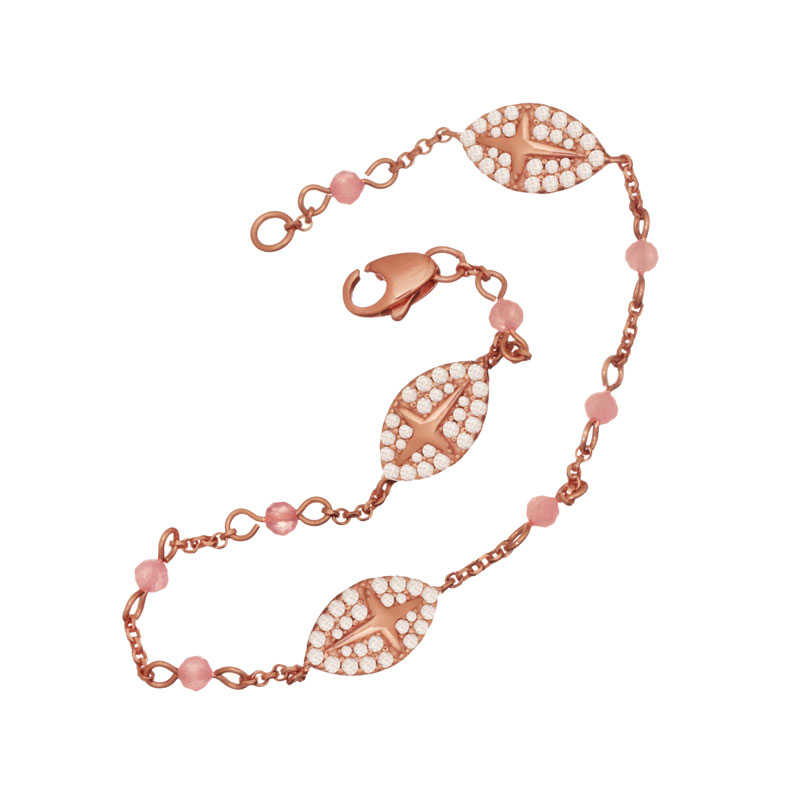 Γυναικεία/Αξεσουάρ/Κοσμήματα/Βραχιόλια JEWELTUDE - Γυναικείο βραχιόλι JEWELTUDE από ροζ επιχρυσωμένο ασήμι