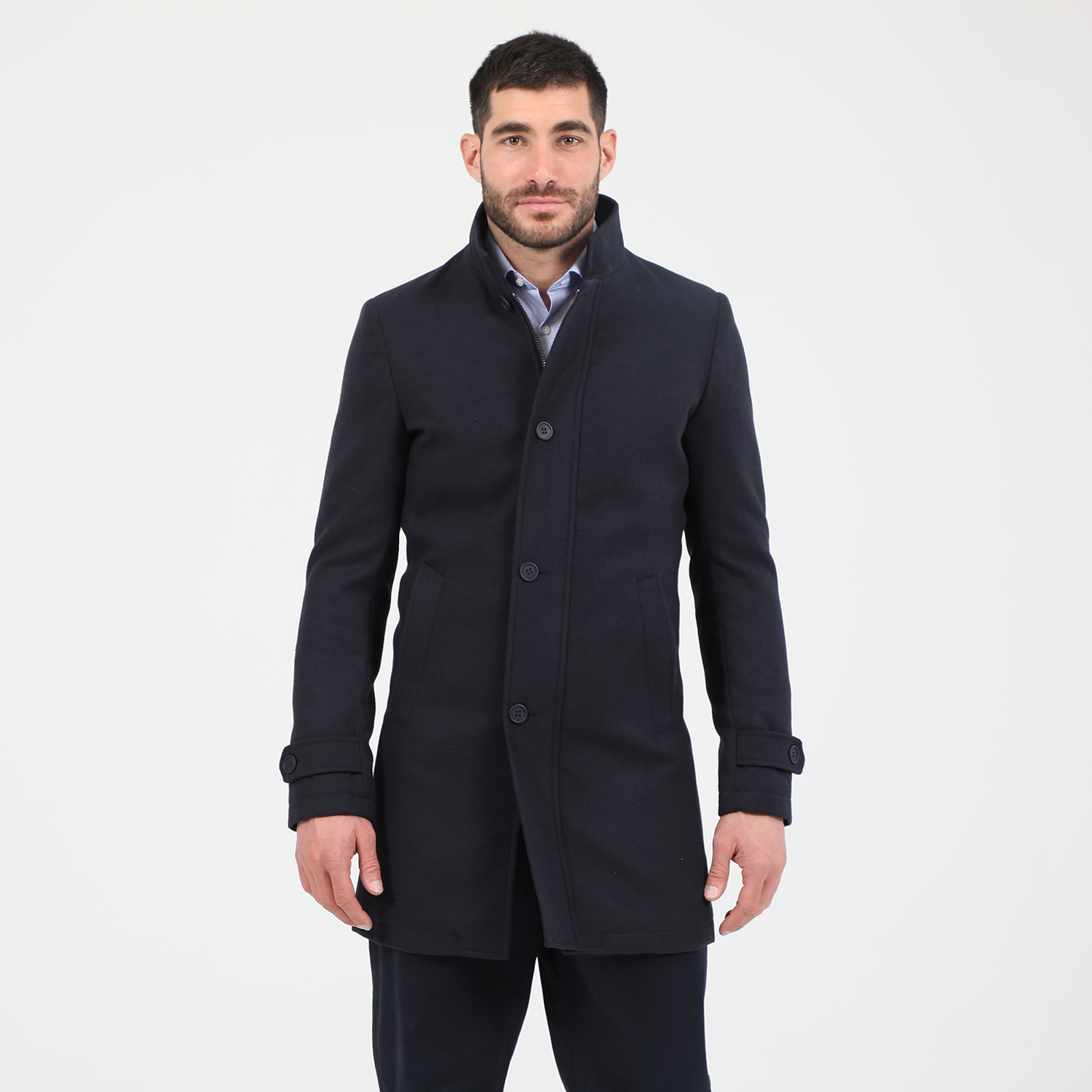 Ανδρικά/Ρούχα/Πανωφόρια/Παλτό MARTIN & CO - Ανδρικό παλτό MARTIN & CO SLIM COAT μπλε