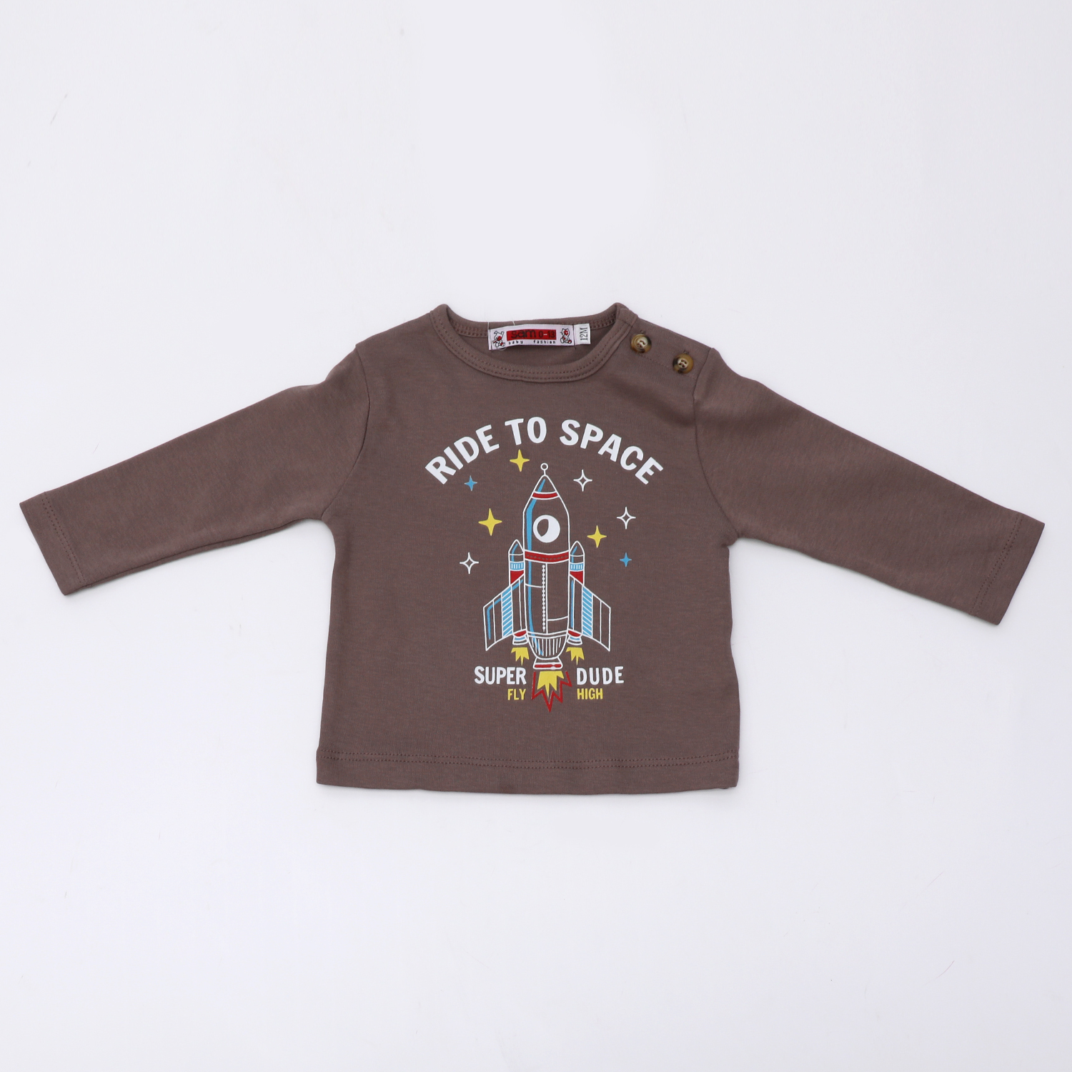 Παιδικά/Boys/Ρούχα/Μπλούζες Κοντομάνικες-Αμάνικες SAM 0-13 - Βρεφική μπλούζα SAM 0-13 ΜΝΧ καφέ