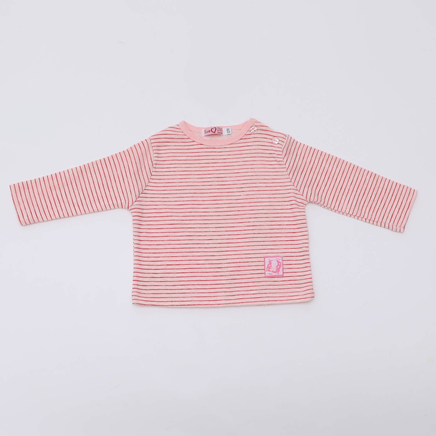 Παιδικά/Girls/Ρούχα/Μπλούζες Μακρυμάνικες SAM 0-13 - Βρεφική μπλούζα SAM 0-13 ριγέ ροζ φούξια