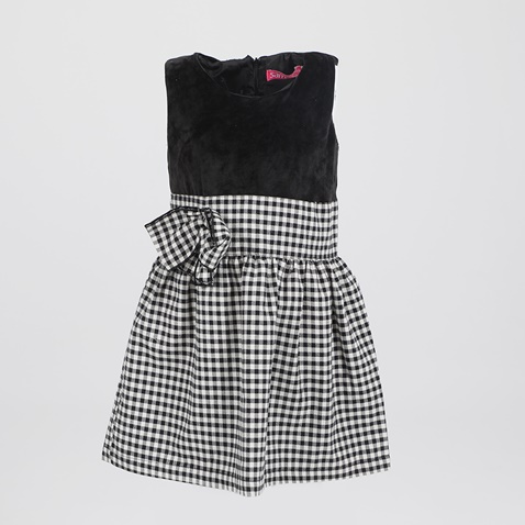 SAM 0-13-Παιδικό φόρεμα SAM 0-13 μαύρο λευκό καρό