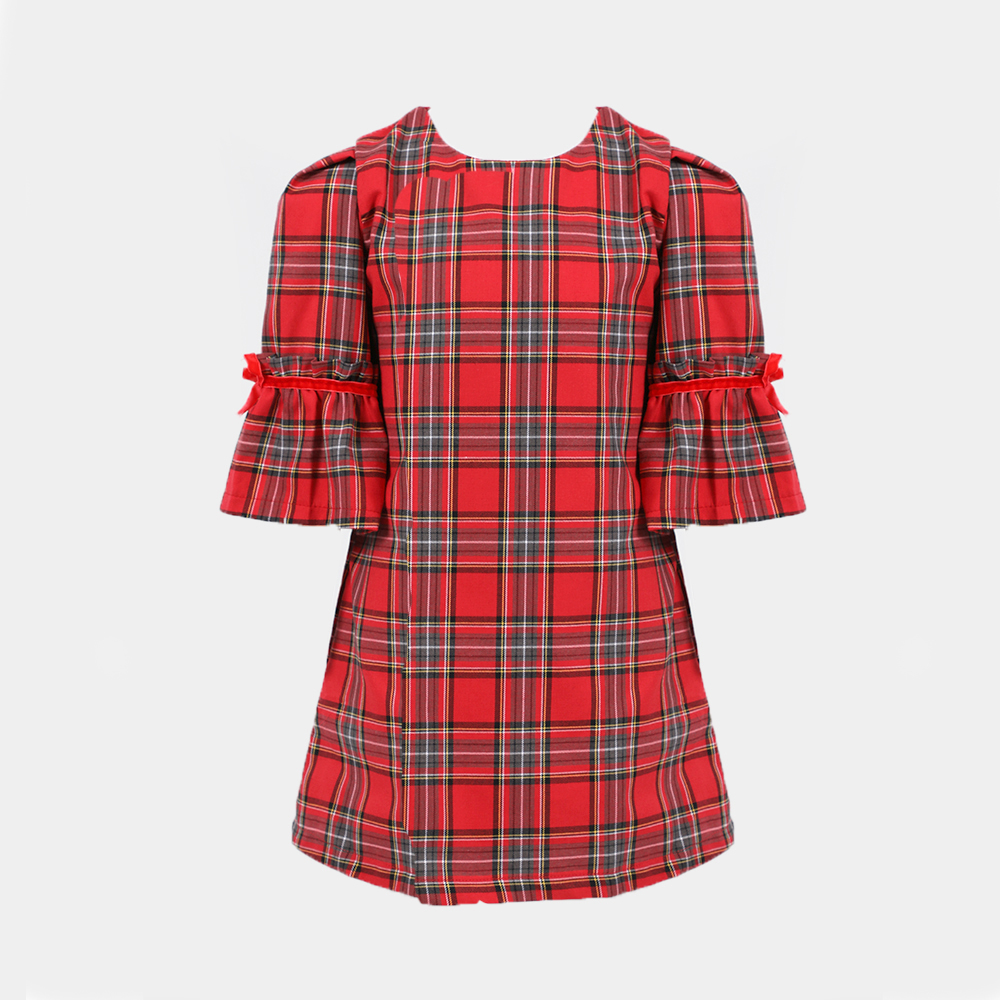 Παιδικά/Girls/Ρούχα/Φορέματα Μακρυμάνικα SAM 0-13 - Παιδικό φόρεμα SAM 0-13 κόκκινο καρό