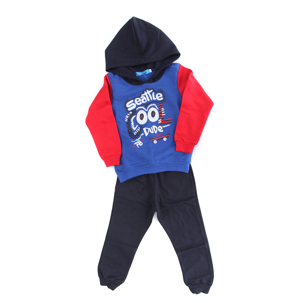 Παιδικά/Boys/Ρούχα/Σετ SAM 0-13 - Παιδικό σετ φόρμας SAM 0-13 SEATTLE COOL DUDE μπλε κόκκινη