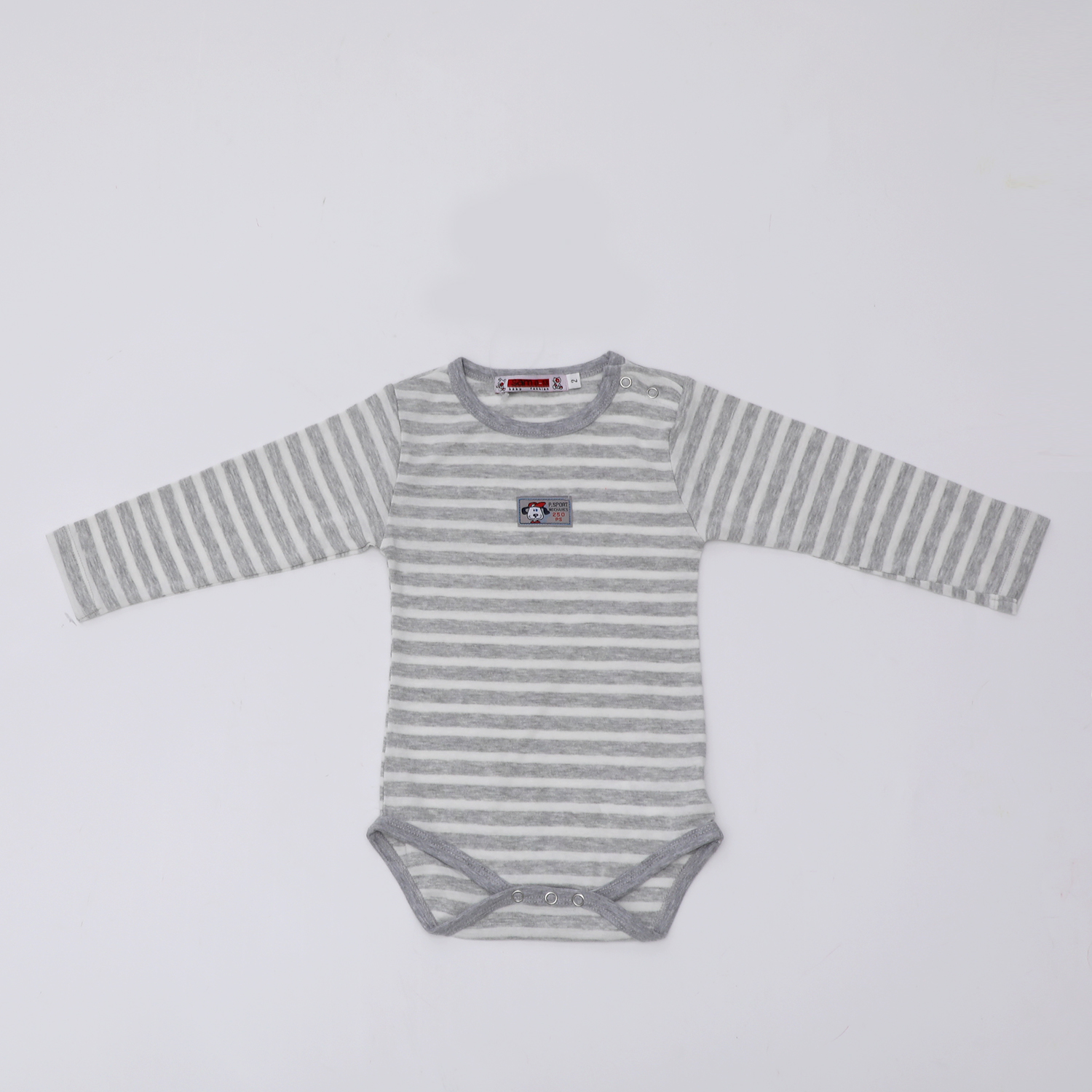 Παιδικά/Boys/Ρούχα/Μπλούζες Μακρυμάνικες SAM 0-13 - Παιδικό φορμάκι SAM 0-13 γκρι λευκό